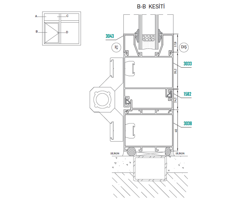 B-B Cross Section Window Systems